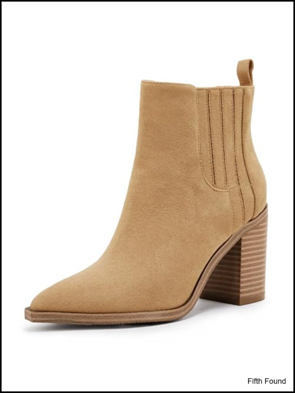 Women's Pointed Toe Ankle Boots Chunky Block Heel Faux Leather Western Chelsea